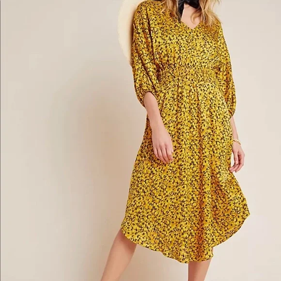 green emerald velvet dress Vintage Floral Print Pleated Gold Fleck Dress main image 0